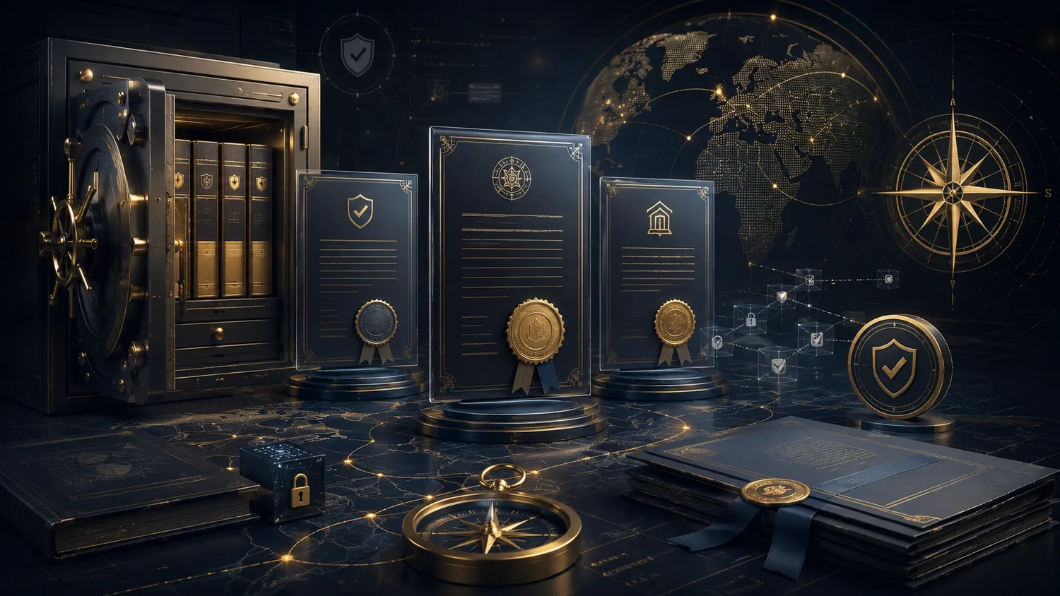 Secure trade documents and verification vault concept